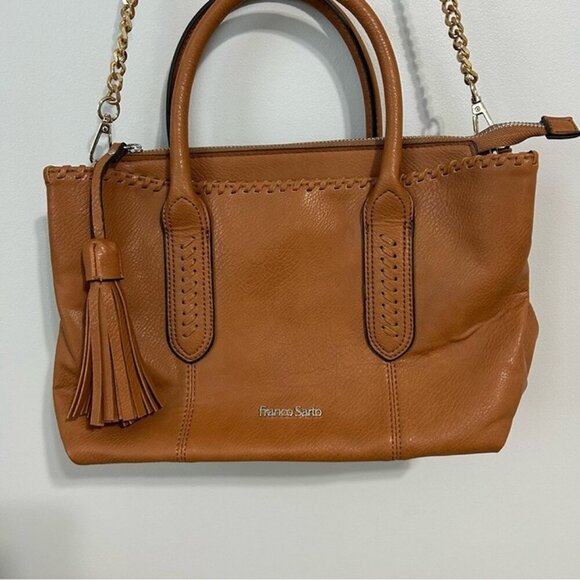 Franco Sarto Tan Brown Faux Leather Large Hobo Satchel Bag Purse - Picture 2 of 10